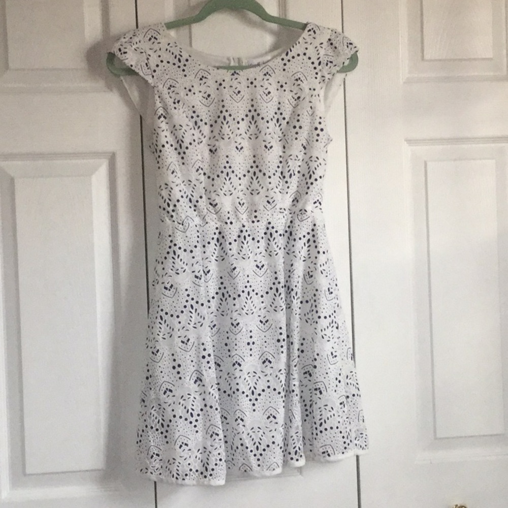 Blue and White Lace Dress